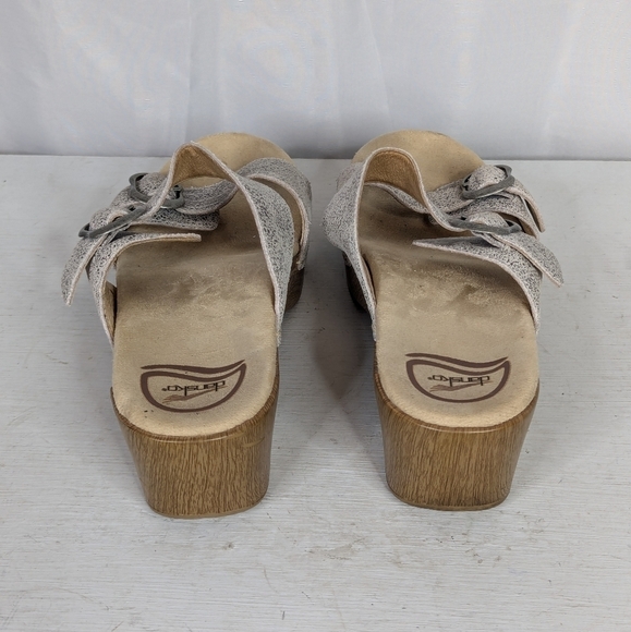 Dansko Sophie Metallic Two Strap Leather Open Toe Sandals - Picture 5 of 7